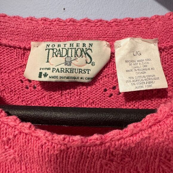 Northern Traditions size large pink knit sweater - Picture 2 of 3